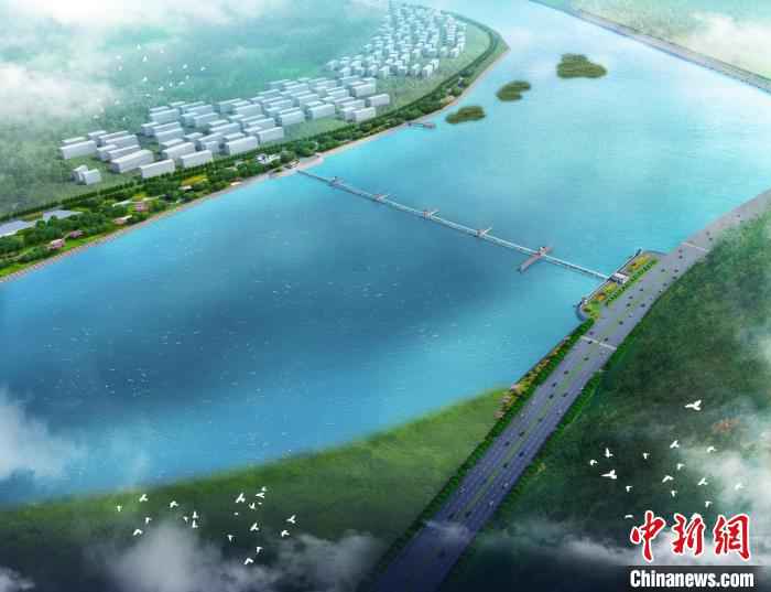 图为西藏拉萨河城区段综合整治工程5号闸效果图(资料图)。 受访者 供图 摄  西藏拉萨河综合整治工程总体进度未受影响